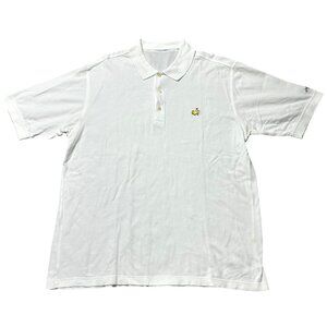 Masters Golf Polo Shirt White Embroidered Logo Mens Size XL Short Sleeve